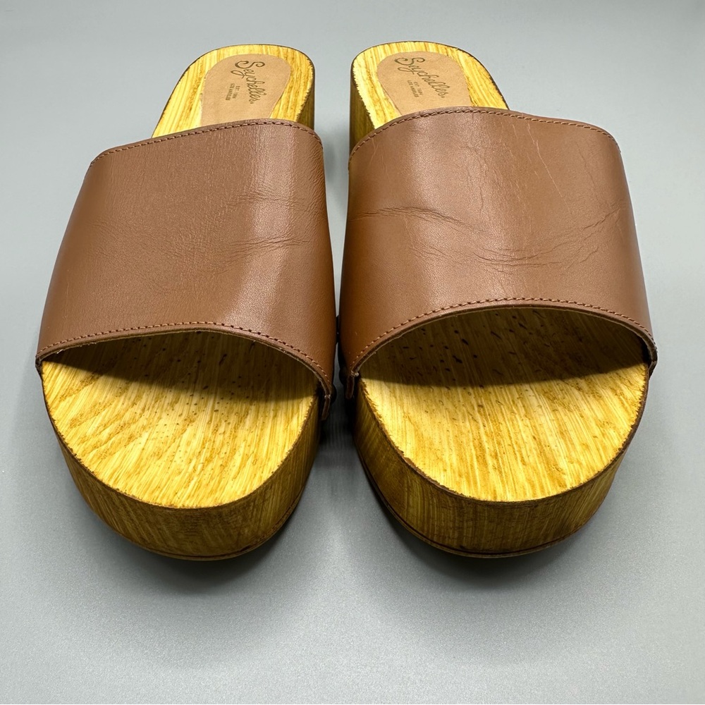 Seychelles Leather Slides Clog Sandals Women’s Size 9 Brown Made In Italy - Picture 7 of 12